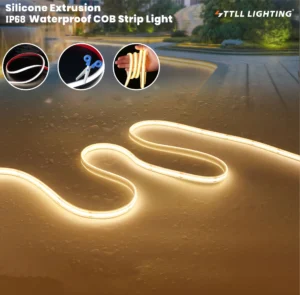IP68 waterproof COB LED strip light silicone extrusion outdoor wet location