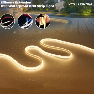 IP68 waterproof COB LED strip light silicone extrusion outdoor wet location