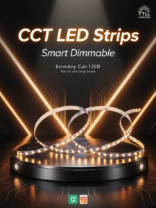CCT LED Strip Light Smart Dimmable 8mm 120D 2700K-6500K Tuya Mijia compatible