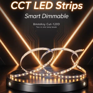 CCT LED Strip Light Smart Dimmable 8mm 120D 2700K-6500K Tuya Mijia compatible