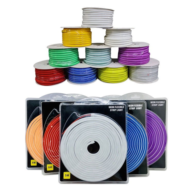 LED Neon Flex Strip Light 12 Colors Retail Packaging 5M Roll LED neon flex strip light 12 colors available retail packaging 5M roll silicone