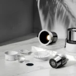 LED recessed downlight white silver chrome finish anti-glare adjustable beam angle commercial