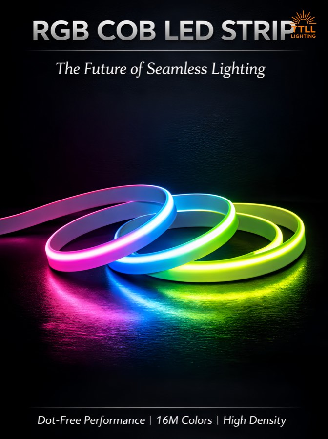 RGB COB LED strip lights for commercial color effects